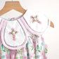 Pink easter cross emrboidery floral girl dress