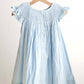 Blue easter cross hand-smocked girl dress