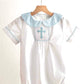 Blue easter cross hand-smocked boy bubble