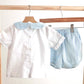 Blue easter cross hand-smocked boy set
