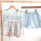 Floral easter bunny hand-smocked girl set