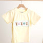 Mustard easter bunny egg french knot top
