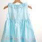 Blue easter bunny egg french knot girl gingham seersucker dress