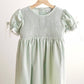 Sage hand-smocked lace girl dress