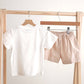 Khaki he is risen hand-smocked boy set