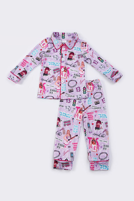 Purple music fan pajamas set