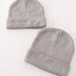 Grey ribbed basic knit beanie