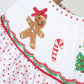 Red christmas gingerbread hand smocked dot dress