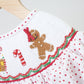 Red christmas gingerbread hand smocked dot dress