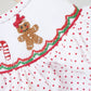 Red gingerbread hand smocked dot romper