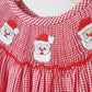 Reed christmas santa claus hand smocked gingham romper