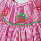 Pink joy hand smocked girl gingham romper