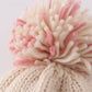 Rainbow hand embroidered pom pom beanie hat