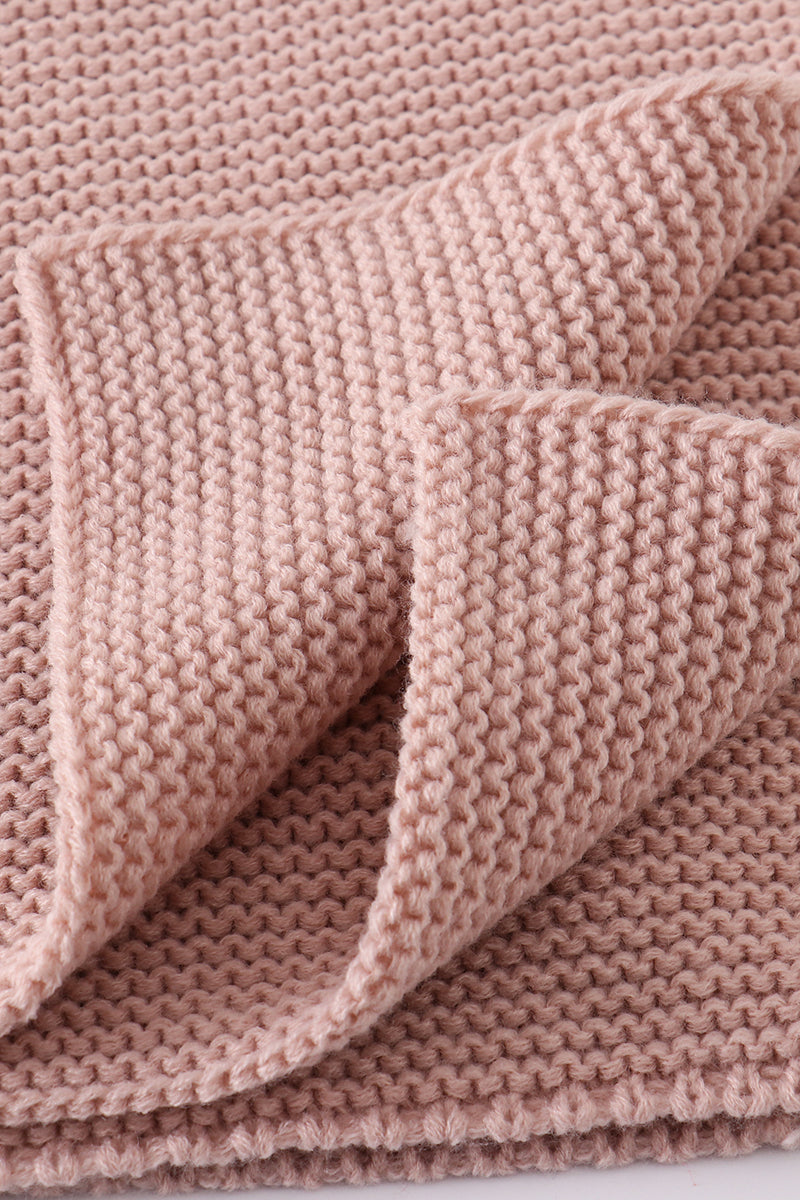 Pink baby knitted soft blanket