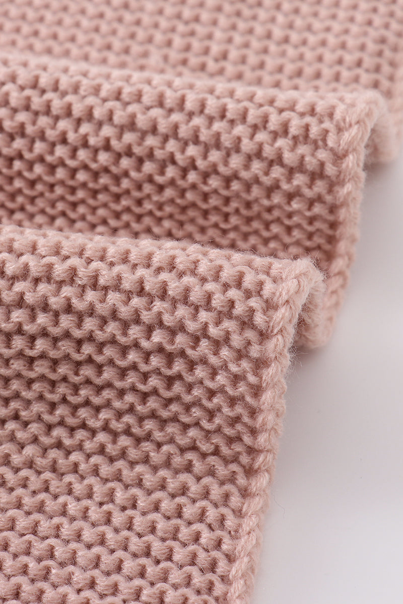 Pink baby knitted soft blanket