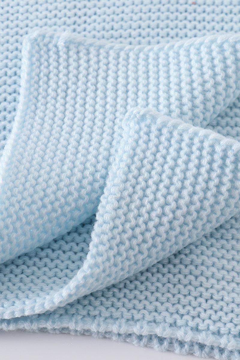 Blue baby soft knitted blanket