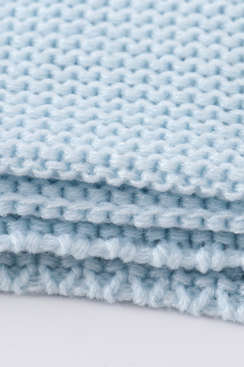 Blue baby soft knitted blanket