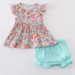 Pink floral print bloomer set