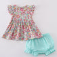 Pink floral print bloomer set