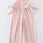 Multicolored stripe girl jumpsuit