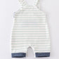 Stripe cow embroidery boy romper - SPELLING ERRORS