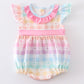 Rainbow pastel plaid girl bubble