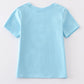 Blue dog embroidery boy top