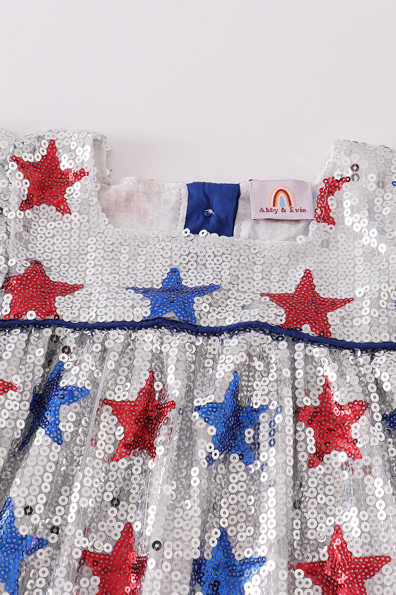 Patriotic star sequins dress