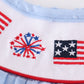 Blue swiss dot flag embroidery dress