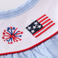 Blue swiss dot flag embroidery set
