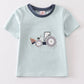 Green excavator applique boy top