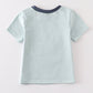 Green excavator applique boy top