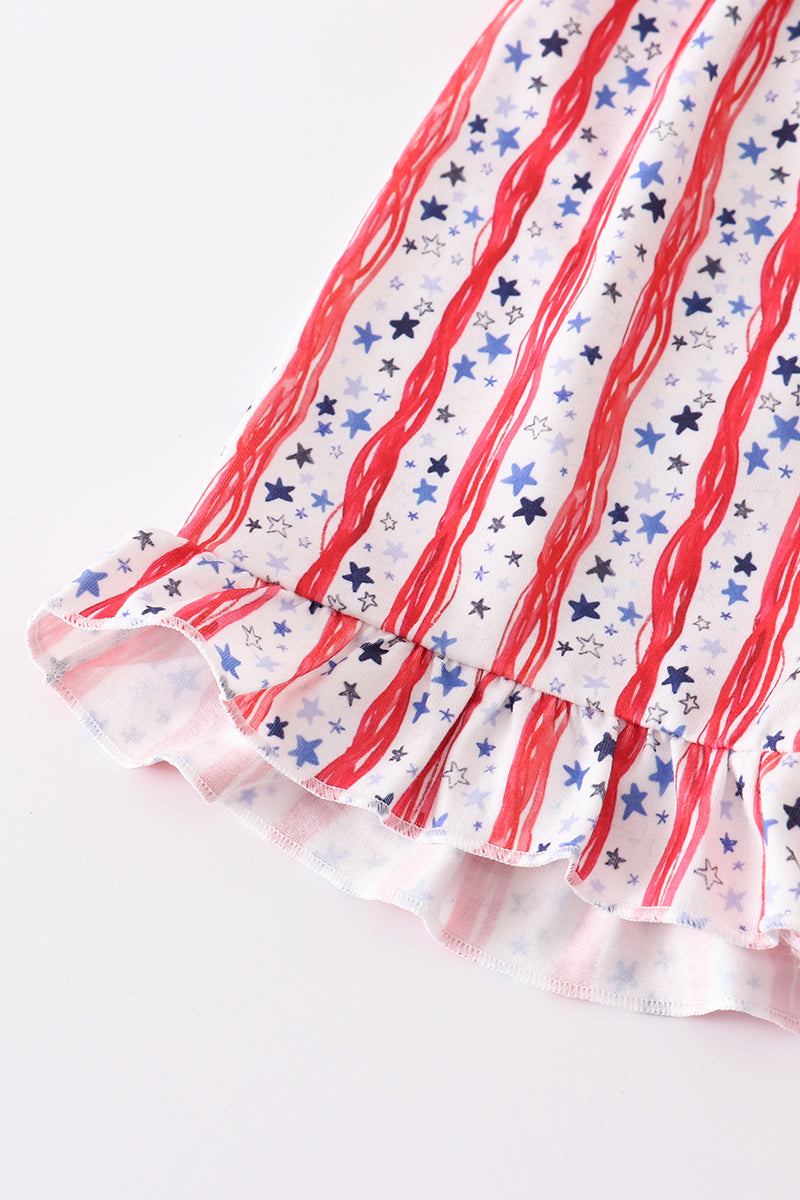 Blue Patriotic flag girl set