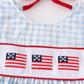 Patriotic flag embroidery plaid pocket dress