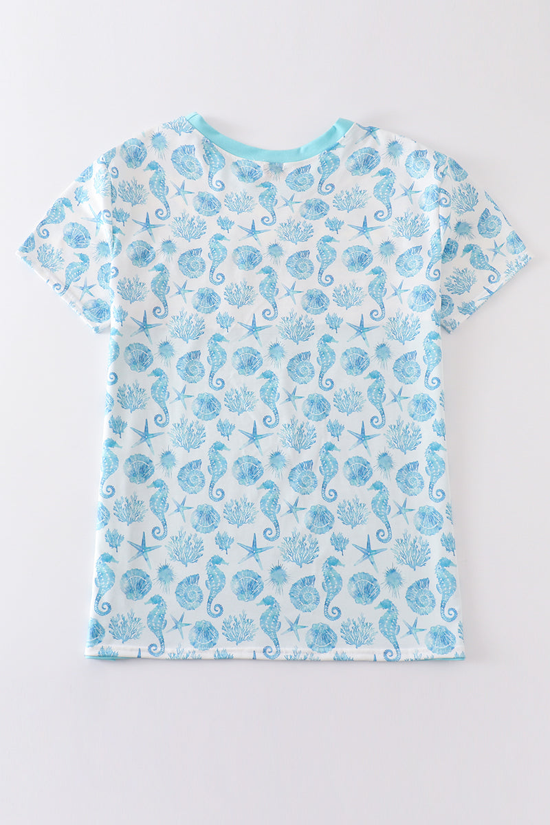 Marine creature print men top