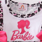 Leopard barbie applique ruffle girl bubble