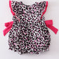 Leopard barbie applique ruffle girl bubble