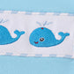 Blue seersucker whale embroidery set