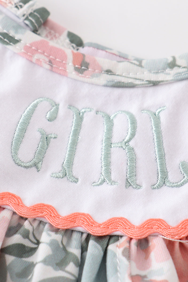 Floral print mama's girl embroidery dress