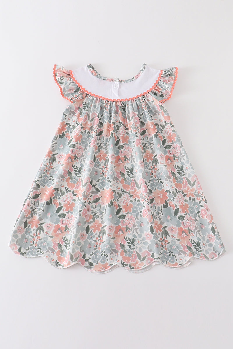 Floral print mama's girl embroidery dress