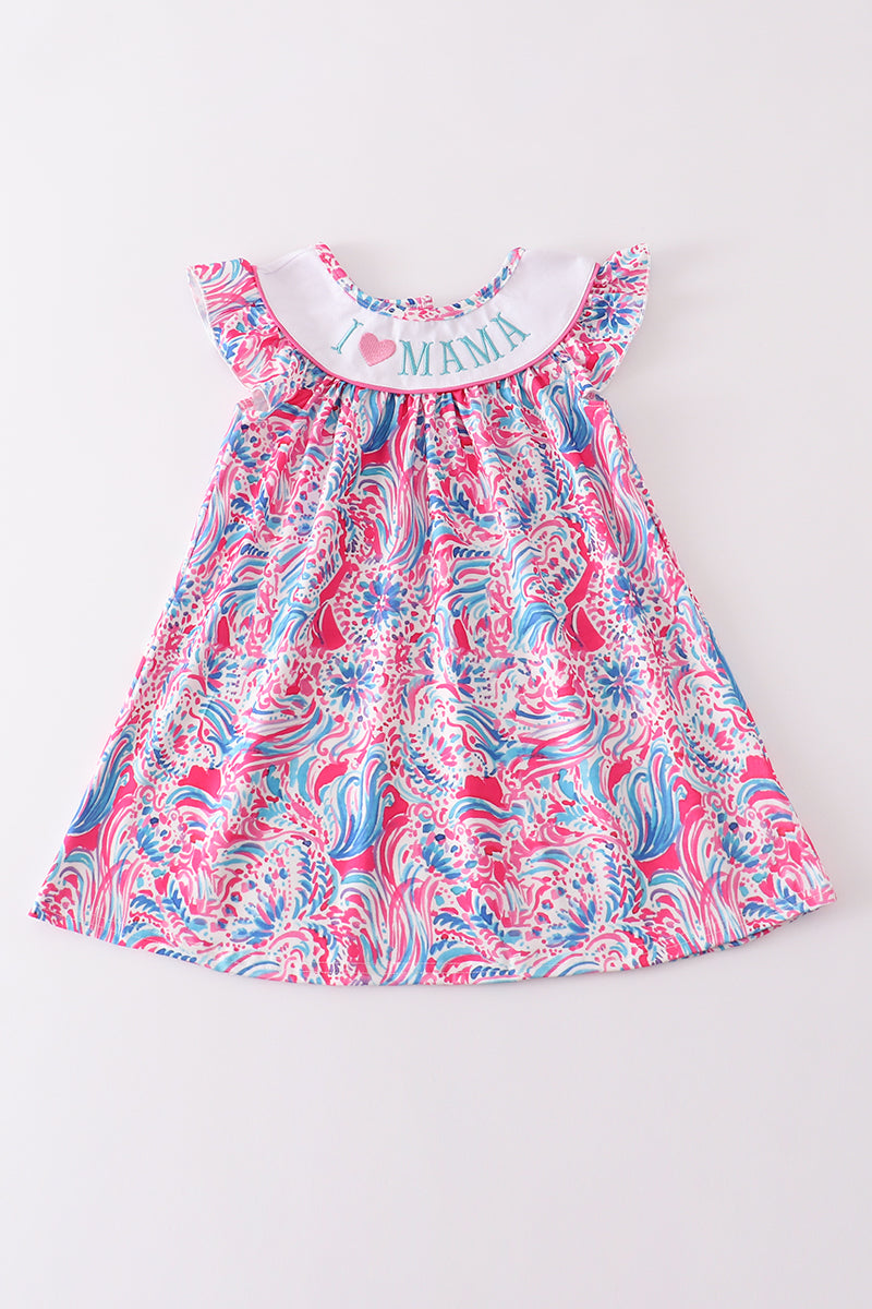 Floral print I love MAMA dress