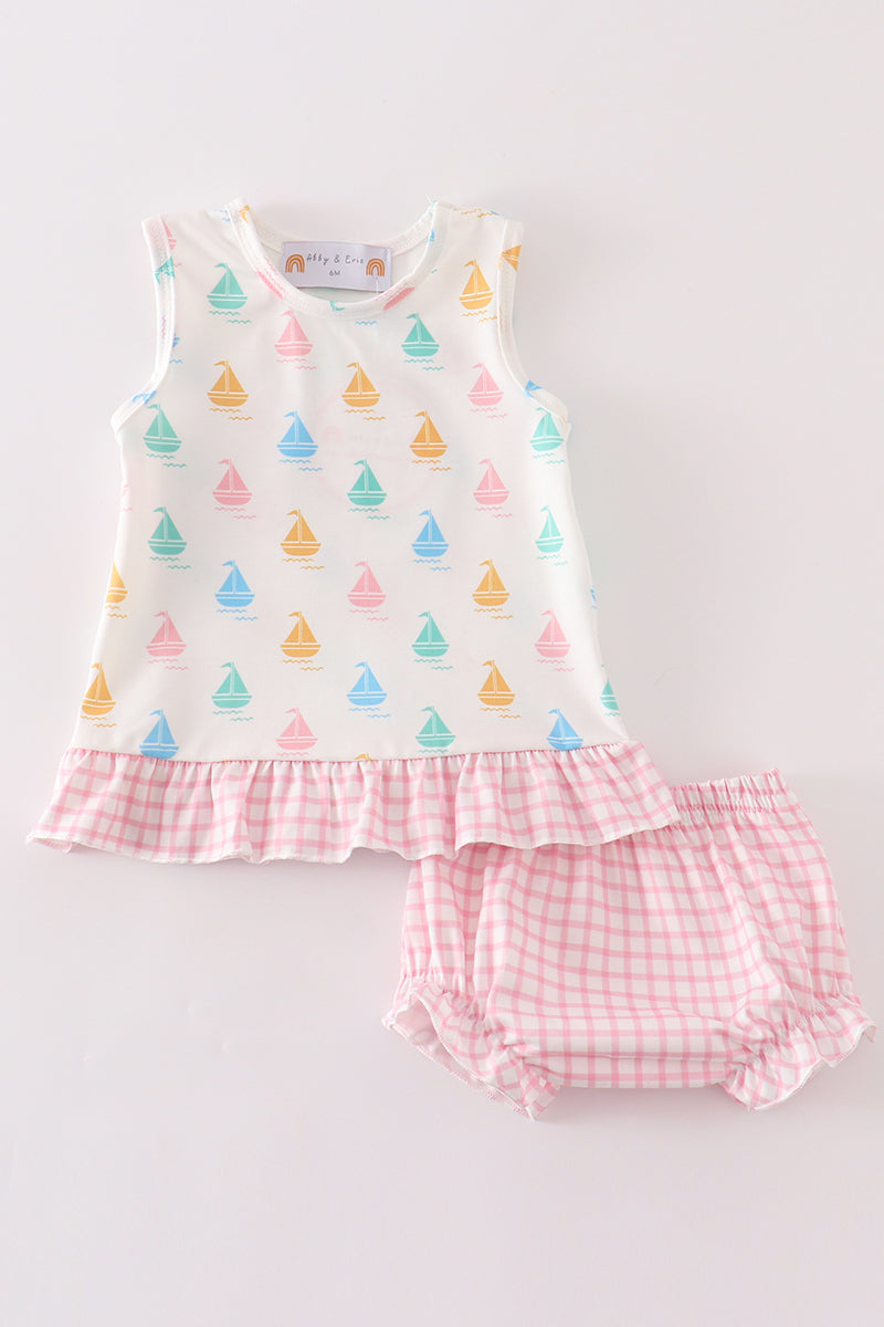 Sailboat baby girl set