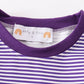 Purple stripe football embroidery top