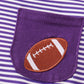 Purple stripe football embroidery top