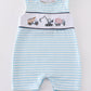 Blue stripe tractor embroidery boy jonjon