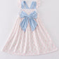 Pink bow girl ruffle dress