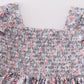 Blue floral whisper smocked girl dress
