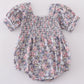 Blue floral whisper smocked girl bubble