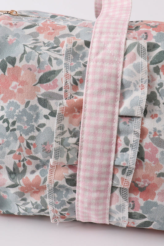 Pink floral travel bag