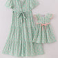Green floral print mom&me dress